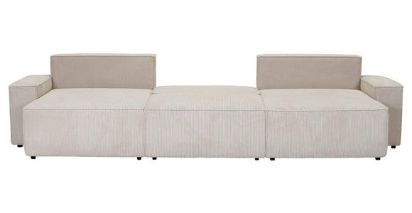 WOHNLANDSCHAFT  in Cord Naturfarben  - Schwarz/Naturfarben, KONVENTIONELL, Kunststoff/Textil (155/348/155cm) - Carryhome