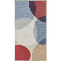 VINTAGE-TEPPICH 80/150 cm CORTEA NAYRA, waschbar Creme, Dunkelrot, Blaugrau rechteckig  - Blaugrau/Creme, Design, Kunststoff/Textil (80/150cm) - Lindorug