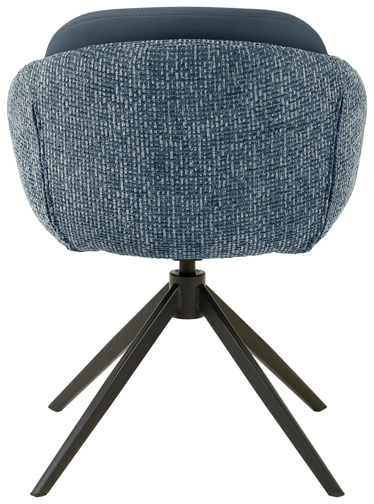 ARMLEHNSTUHL  in Eisen Leinenoptik Echtleder pigmentiert  - Blau/Schwarz, Design, Leder/Textil (60/80,5/62cm) - Novel