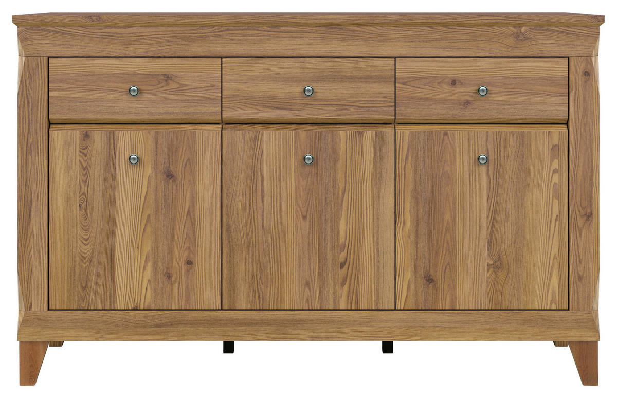 KOMMODE  in 156/98/47 cm  - Eichefarben/Silberfarben, Design, Holzwerkstoff/Kunststoff (156/98/47cm)