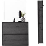 GARDEROBE 3-teilig  in 133/195/20 cm  - Anthrazit, Design, Glas/Holz (133/195/20cm) - Johann Jakob