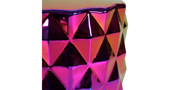 BEISTELLTISCH 32/32/45 cm Gelb, Lila, Pink  - Pink/Gelb, Design, Keramik (32/32/45cm) - Landscape