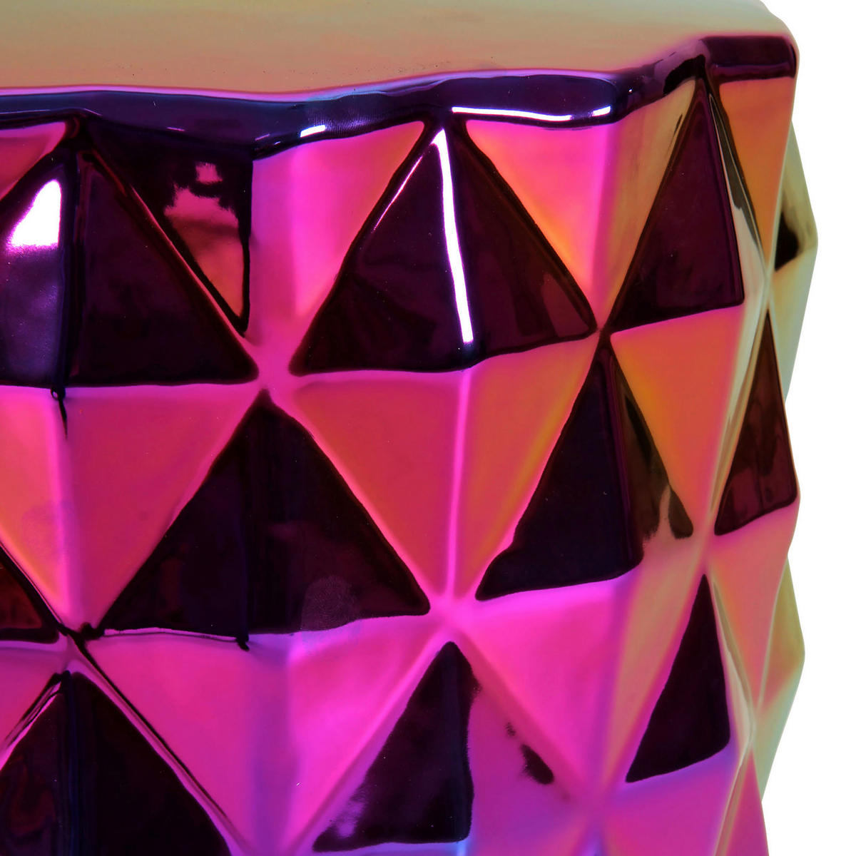 BEISTELLTISCH 32/32/45 cm Gelb, Lila, Pink  - Pink/Gelb, Design, Keramik (32/32/45cm) - Landscape