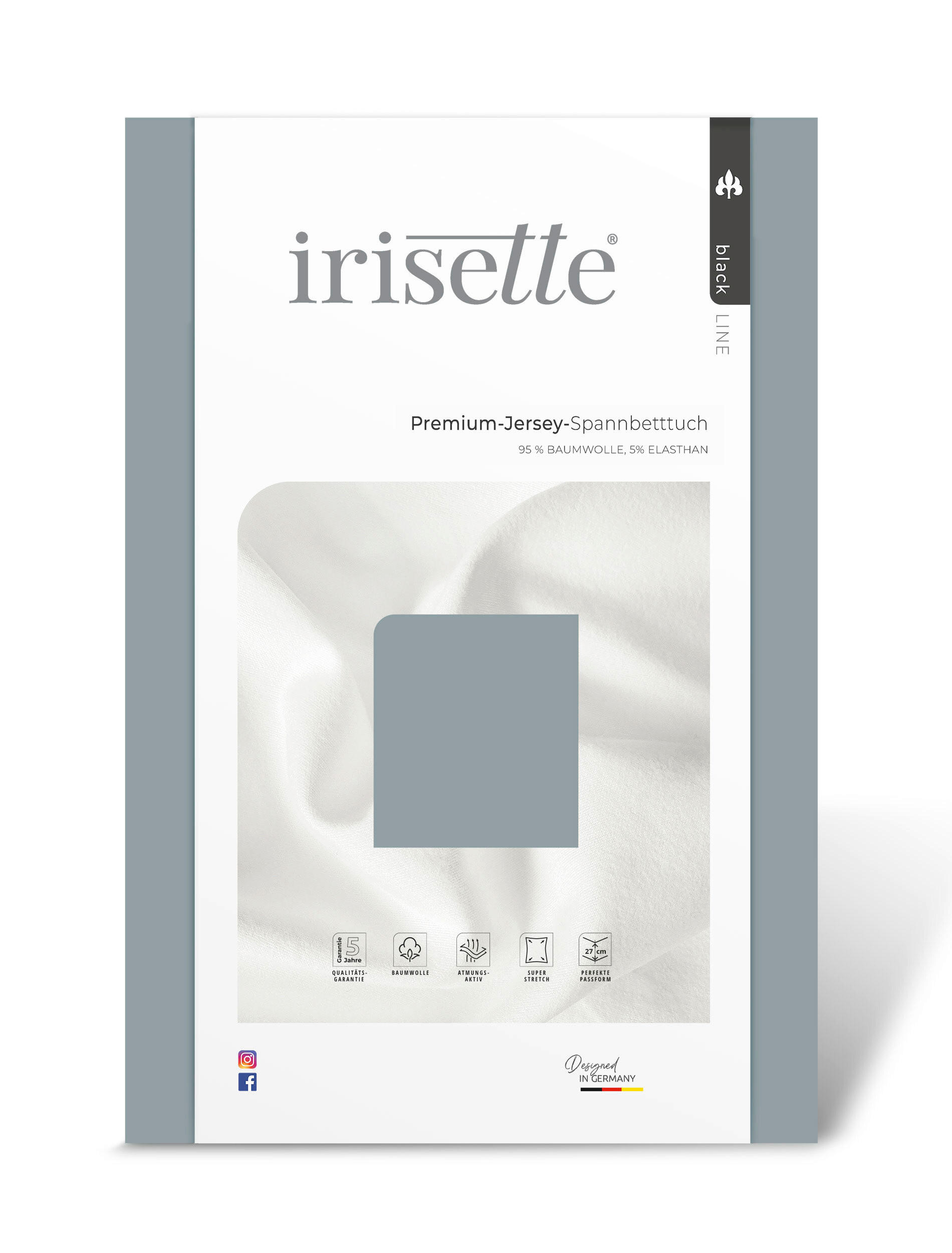 Irisette Spannbetttuch Blau 140-160x200-220 cm