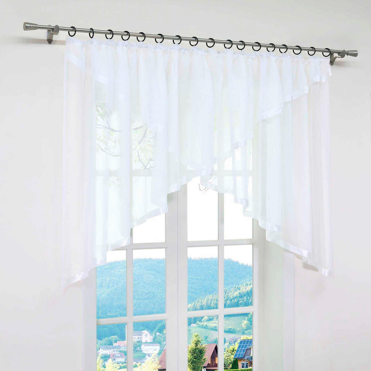 KURZGARDINE   300/120 cm   - Weiß, Basics, Textil (300/120cm) - Joyswahl