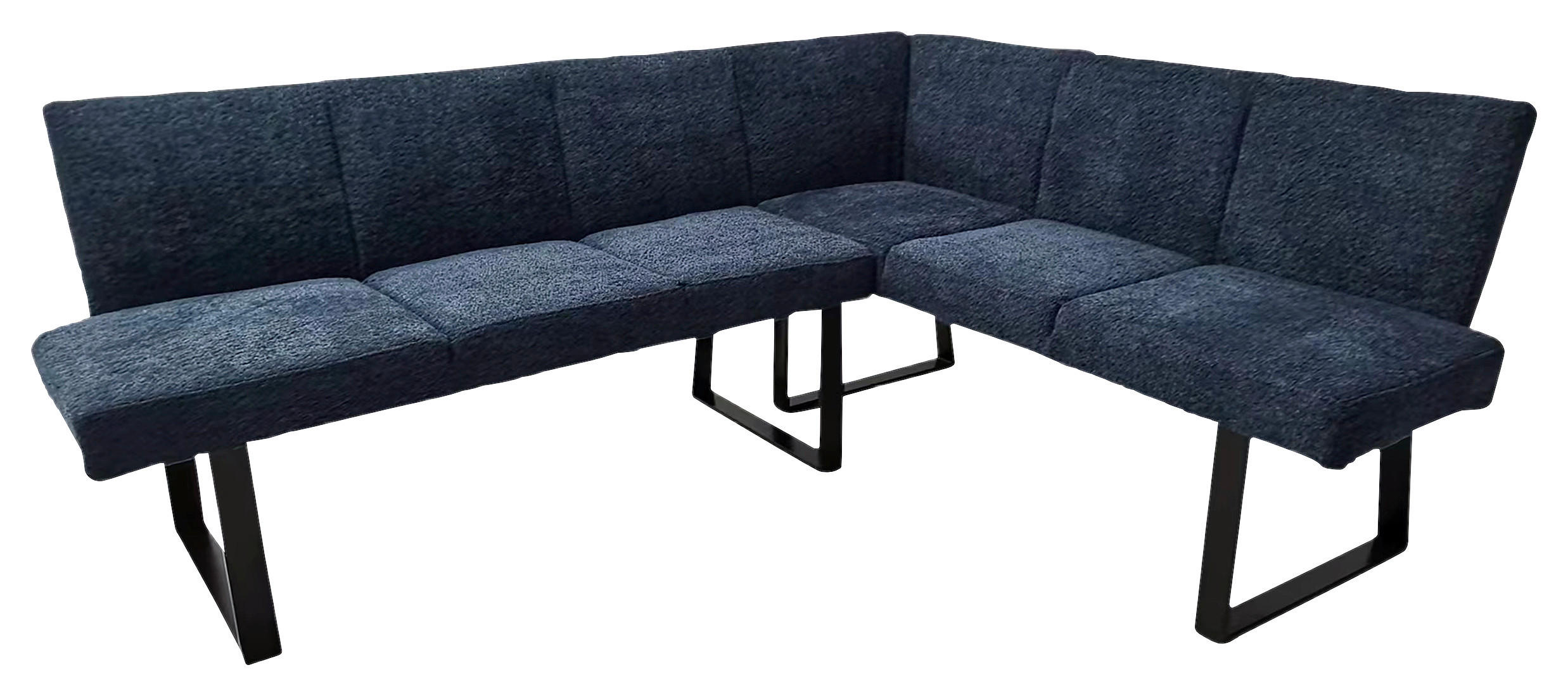 ECKBANK 190/150 cm  in Dunkelblau  - Schwarz/Dunkelblau, MODERN, Textil/Metall (190/150cm) - MID.YOU