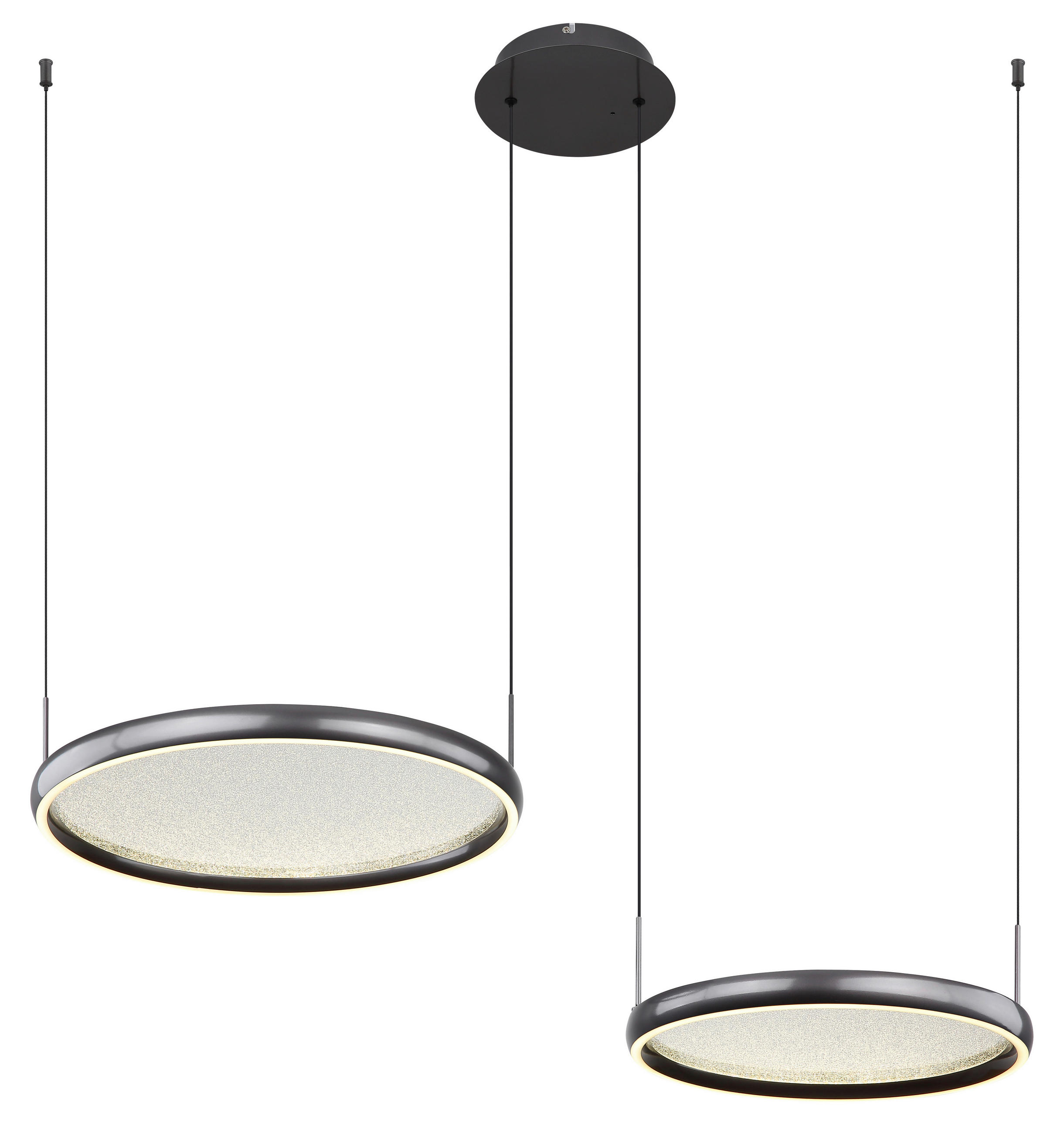 LED FÜGGŐLÁMPA 89/50/150 cm  - fekete/fehér, Design, műanyag/fém (89/50/150cm) - Globo