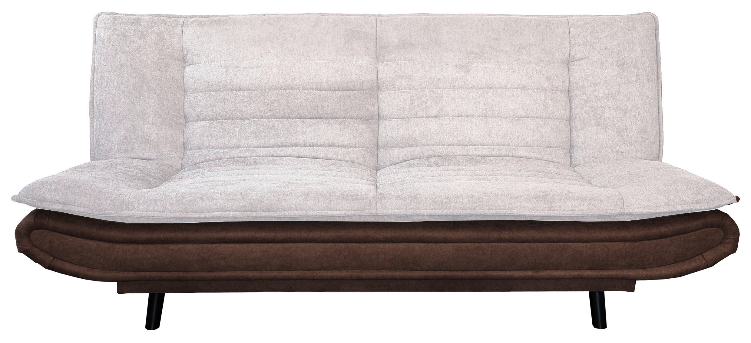 SCHLAFSOFA Mikrofaser, gesteppt Braun, Taupe Schlafen auf Sitzhöhe  - Taupe/Schwarz, Modern, Holz/Textil (194/90/100cm) - P & B