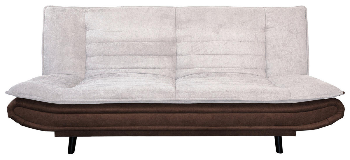 SCHLAFSOFA Mikrofaser, gesteppt Braun, Taupe Schlafen auf Sitzhöhe  - Taupe/Schwarz, Modern, Holz/Textil (194/90/100cm) - P & B