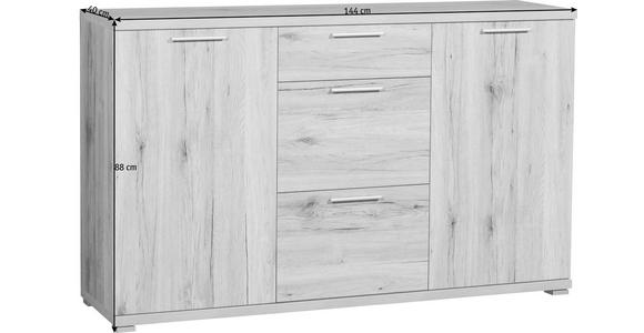 SIDEBOARD in 144/88/40 cm - Eichefarben/Anthrazit, Basics, Holzwerkstoff/Kunststoff (144/88/40cm) - Carryhome