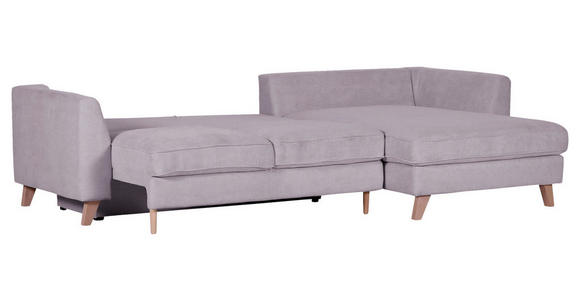 ECKSOFA Grau Cord  - Buchefarben/Grau, Design, Holz/Textil (271/165cm) - Carryhome