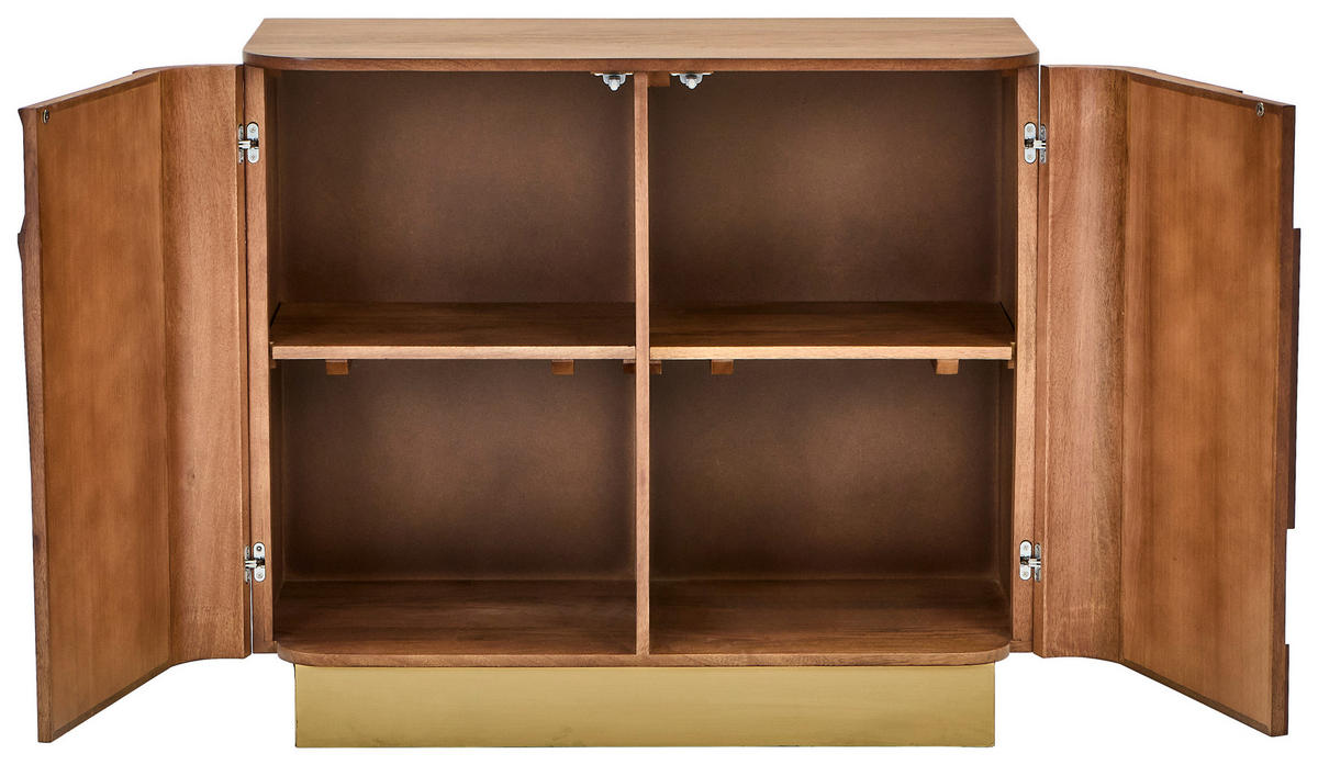 KOMMODE  in 90/45/80 cm  - Messingfarben/Walnussfarben, Design, Holz (90/45/80cm) - Livetastic