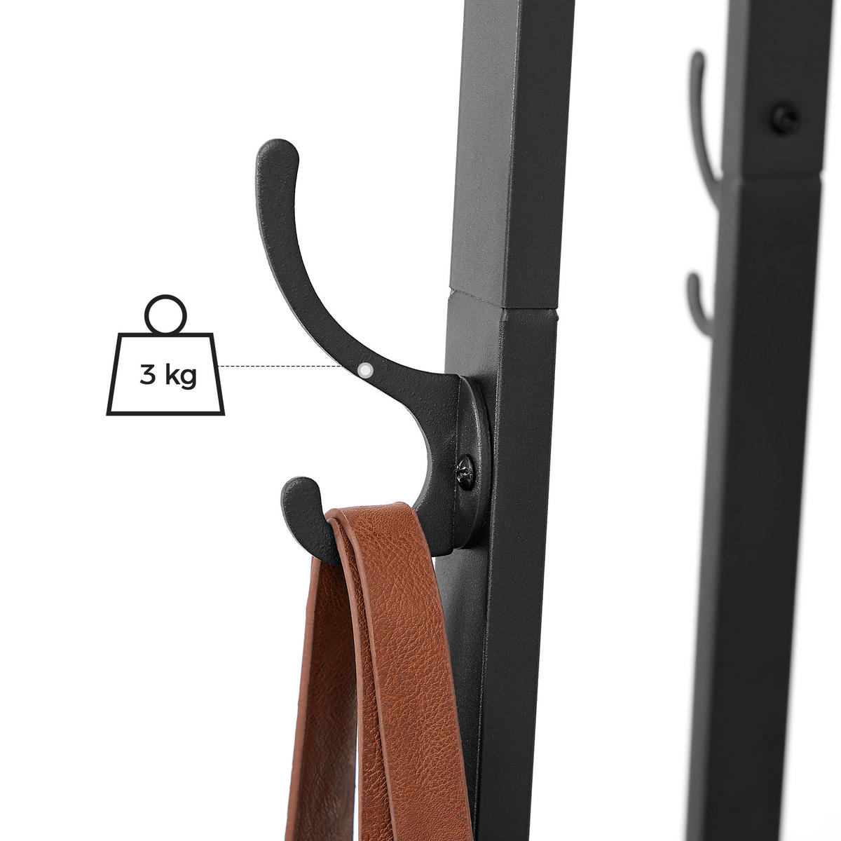 ŠATNÍ STOJAN - černá/hnědá, Trend, kov/kompozitní dřevo (43/180/43cm) - Boxxx