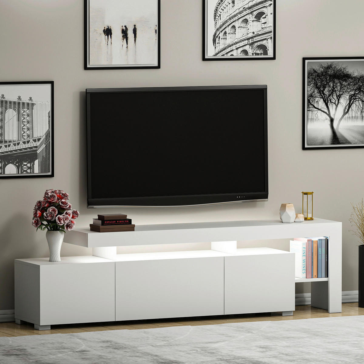 TV-ELEMENT - Weiss, Modern, Holzwerkstoff (192/53/37cm) - MID.YOU