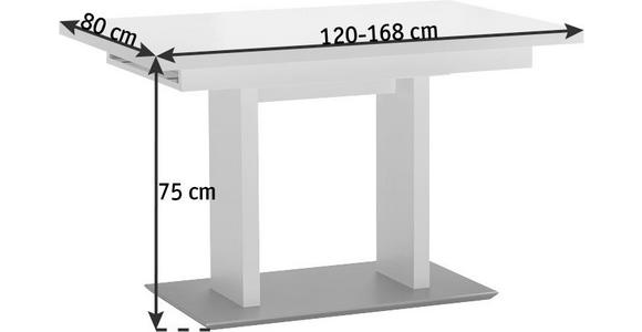 ESSTISCH in Metall, Holzwerkstoff 120(168)/80/75 cm - Edelstahlfarben/Weiß, Design, Holzwerkstoff/Metall (120(168)/80/75cm) - Dieter Knoll