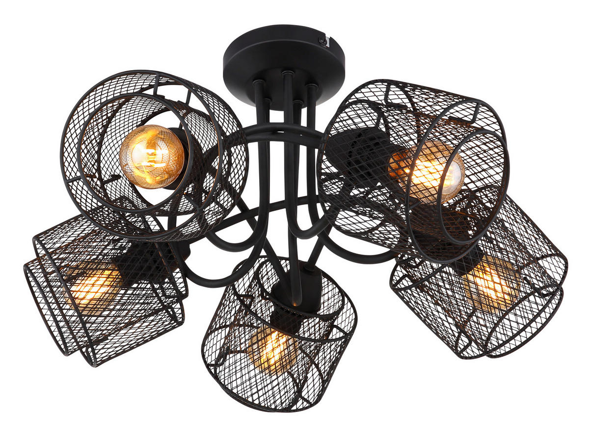 DECKENSTRAHLER 46/27,5 cm   - Schwarz, Design, Metall (46/27,5cm) - Globo