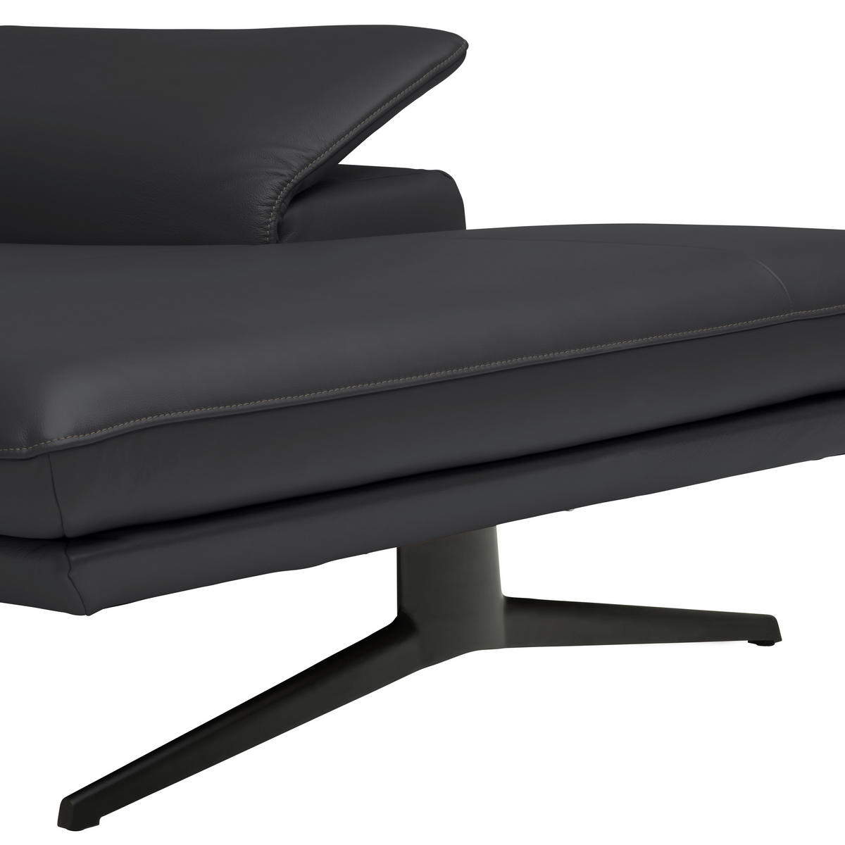 ECKSOFA in Echtleder Schwarz  - Beige/Schwarz, Design, Leder/Metall (239/150cm) - Koinor