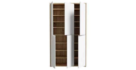 SCHUHSCHRANK 109,2/191,9/34,9 cm - Hellgrau/Eiche Artisan, MODERN, Holzwerkstoff/Kunststoff (109,2/191,9/34,9cm) - Xora