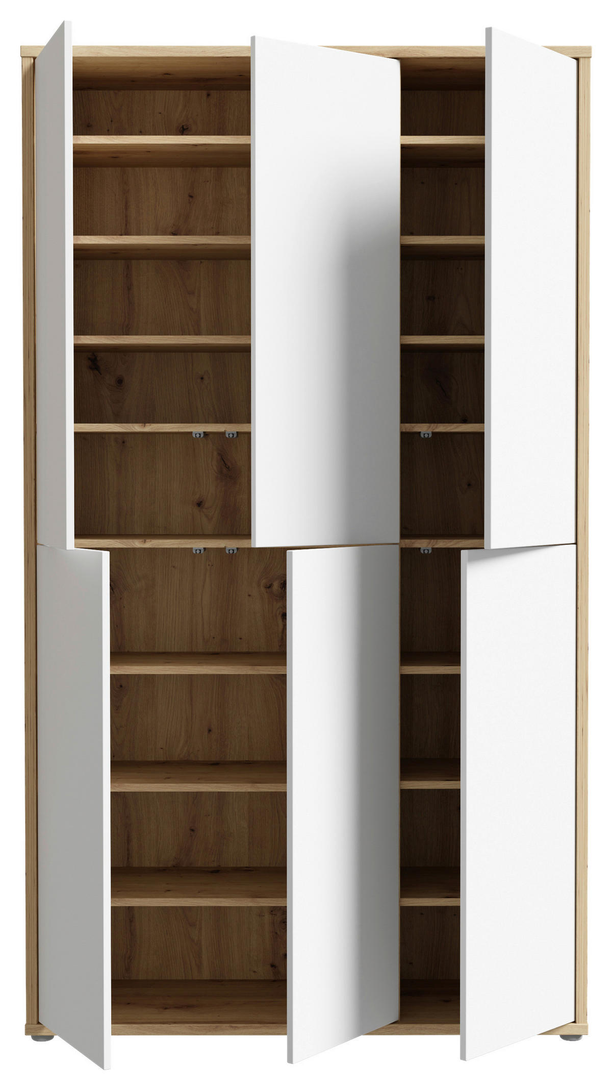 SCHUHSCHRANK 109,2/191,9/34,9 cm  - Hellgrau/Eiche Artisan, MODERN, Holzwerkstoff/Kunststoff (109,2/191,9/34,9cm) - Xora