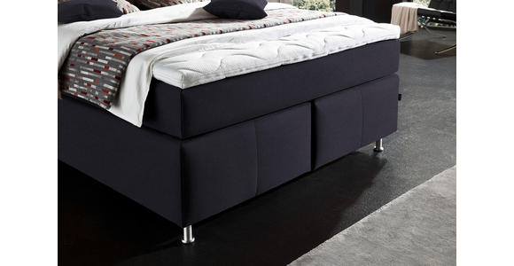 BOXSPRINGBETT 140/200 cm in Graphitfarben - Alufarben/Graphitfarben, KONVENTIONELL, Textil/Metall (140/200cm) - Dieter Knoll