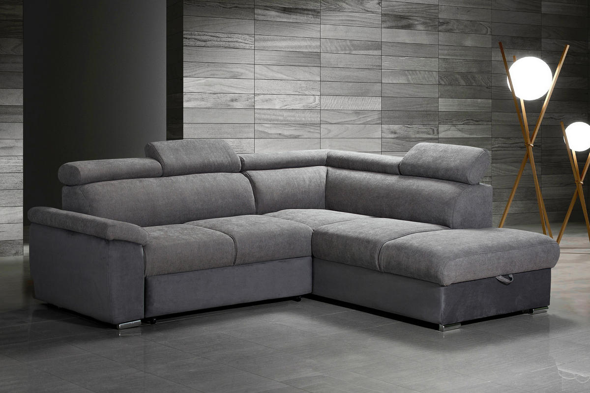 SJEDEĆA GARNITURA drvo, tekstil  siva   - siva, Moderno, drvo/tekstil (242/205cm) - Hom`in