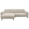 ECKSOFA Naturfarben Chenille  - Schwarz/Naturfarben, KONVENTIONELL, Textil/Metall (194/292cm) - SetOne by Musterring