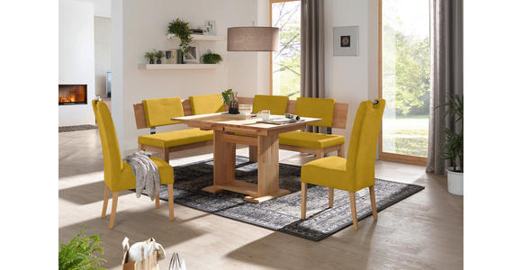 ECKBANK 160/200 cm  in Buchefarben, Currygelb  - Currygelb/Buchefarben, Natur, Holz/Textil (160/200cm) - Cantus