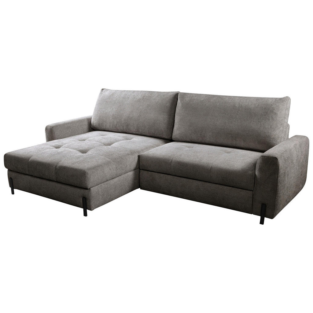 Thumbnail - Mid.you Ecksofa, Graubraun, Textil, 3-Sitzer, Ottomane links, L-Form, 265x162 cm, Made in EU, Liegefunktion, Rücken echt...