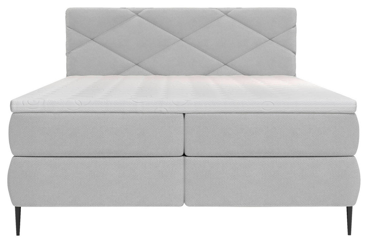 BOXBETT 140/200 cm  in Hellgrau  - Hellgrau/Schwarz, MODERN, Holz/Holzwerkstoff (140/200cm) - MID.YOU