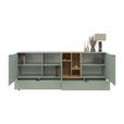 SIDEBOARD Eichefarben, Salbeigrün  210,4/89,4/42 cm  - Eichefarben/Salbeigrün, MODERN, Holzwerkstoff/Metall (210,4/89,4/42cm) - Carryhome
