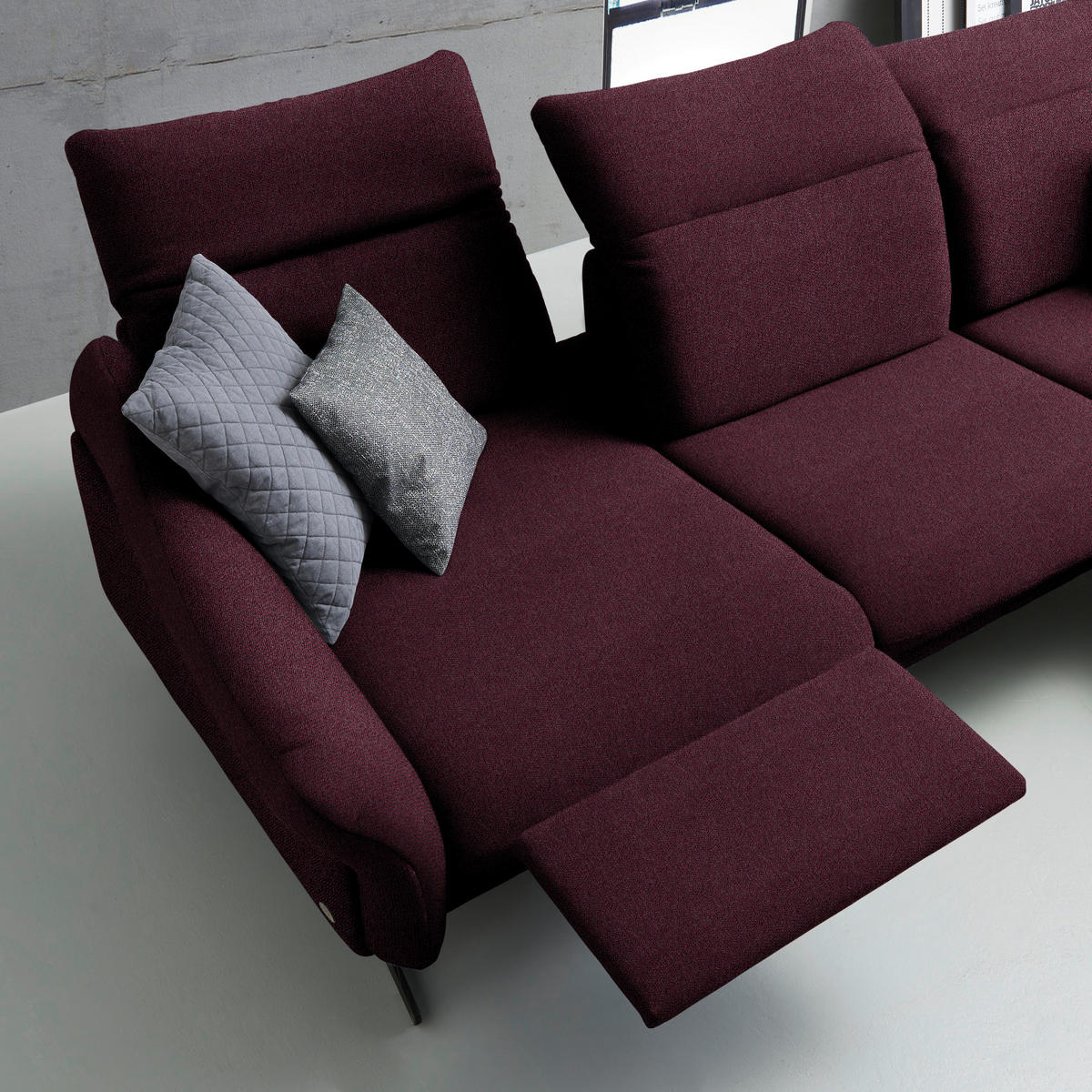 ECKSOFA in Webstoff Lila  - Anthrazit/Lila, Design, Textil/Metall (299/203cm) - Himolla