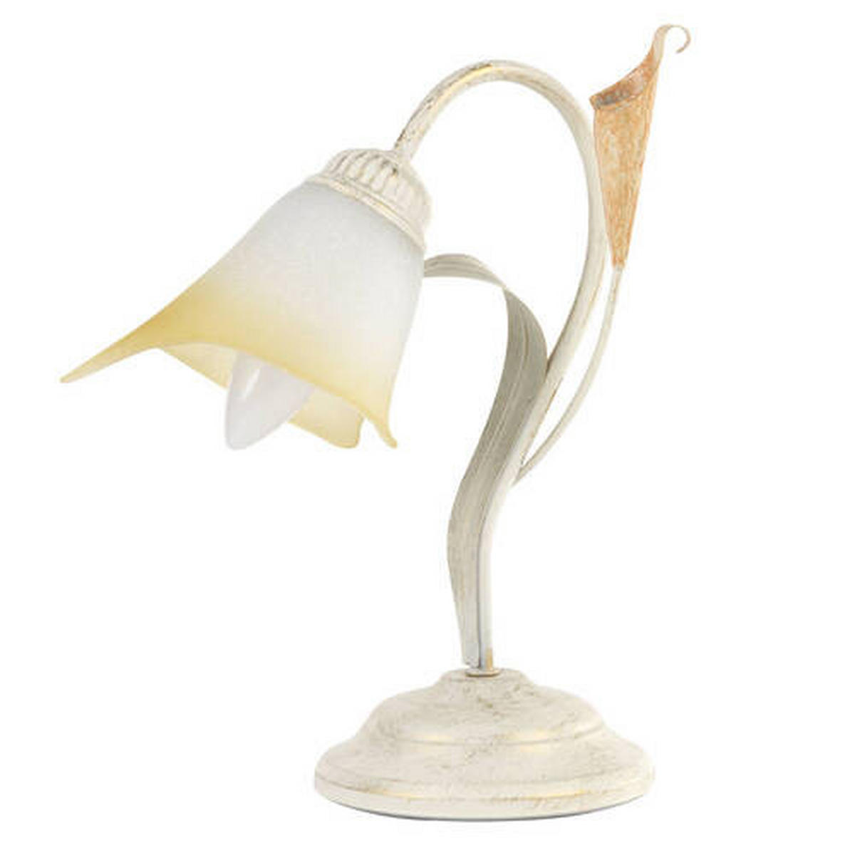 STOLNÁ LAMPA, E14, 25/31 cm  - biela, Natur, kov (25/31cm)