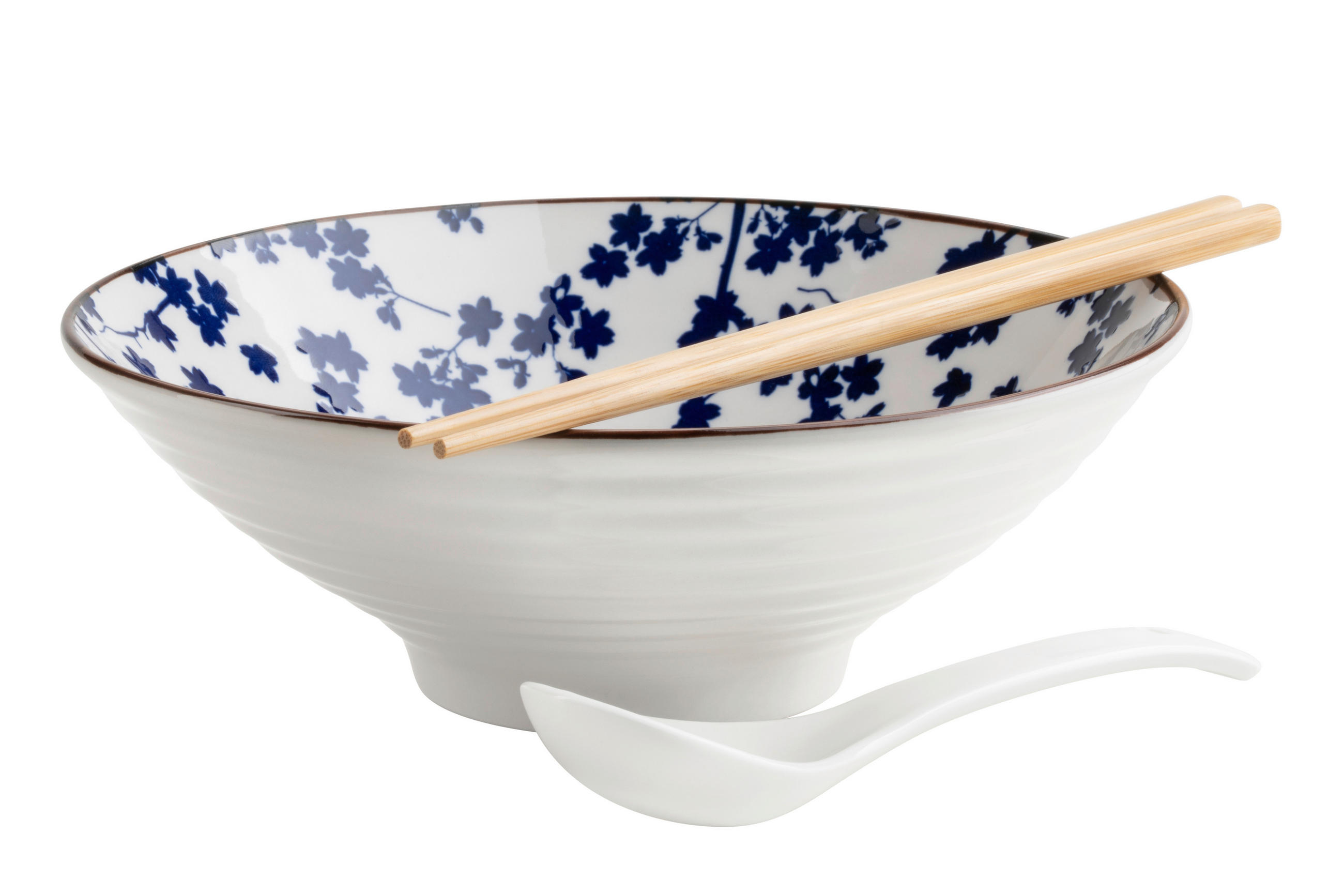 SKÅLSET 3 delar  - vit/blå, Basics, keramik (22,5/10/20,5cm) - Mäser