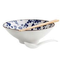 SKÅLSET 3 delar  - vit/blå, Basics, keramik (22,5/10/20,5cm) - Mäser