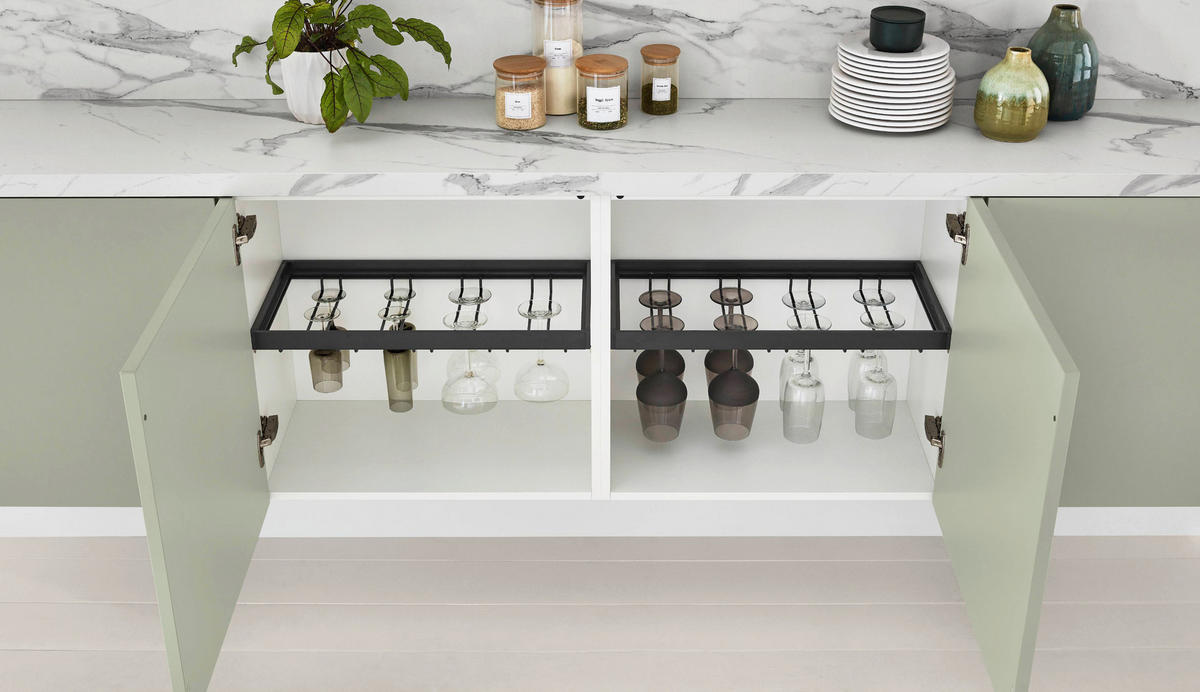 BEÉPÍTHETŐ KONYHA - jadezöld, Design, faalapú anyag - Celina