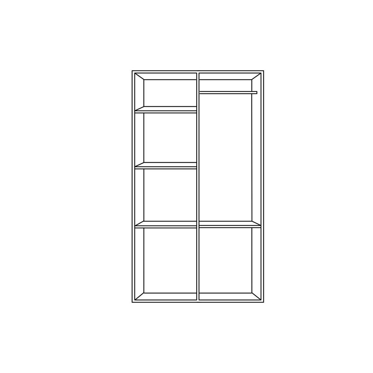 ŠATNÍ SKŘÍŇ S OTOČNÝMI DVEŘMI, bílá, vysoce lesklá bílá, 91/197/54 cm - bílá/barvy hliníku, Design, kompozitní dřevo/plast (91/197/54cm) - Carryhome
