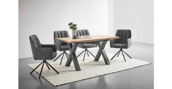 ESSTISCH Schwarz, Eiche Artisan rechteckig ausziehbar, in verschiedenen Holzdekoren erhältlich - Schwarz/Eiche Artisan, KONVENTIONELL, Holzwerkstoff (160-210/90/75cm) - Hom`in