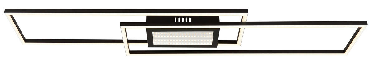 STROPNÍ LED SVÍTIDLO, 96/19.6/5 cm - černá/opál, Design, kov/plast (96/19.6/5cm) - Globo