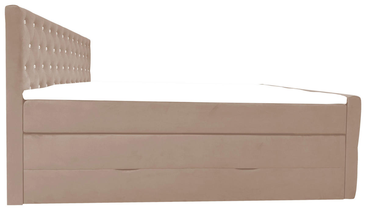 BOXSPRINGBETT 180/200 cm  in Beige  - Beige, MODERN, Textil (180/200cm) - Livetastic