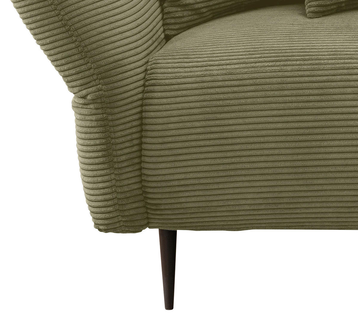 2-SITZER-SOFA Cord Olivgrün  - Schwarz/Olivgrün, Design, Textil/Metall (163/97/102cm) - Livetastic