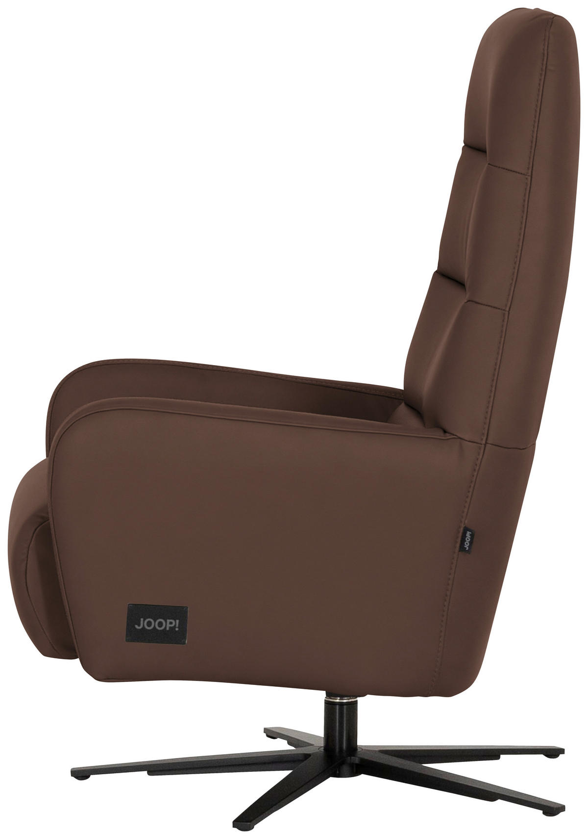 RELAXSESSEL Leder Mokka  - Schwarz/Mokka, Modern, Leder/Metall (66/110/83cm) - Joop!