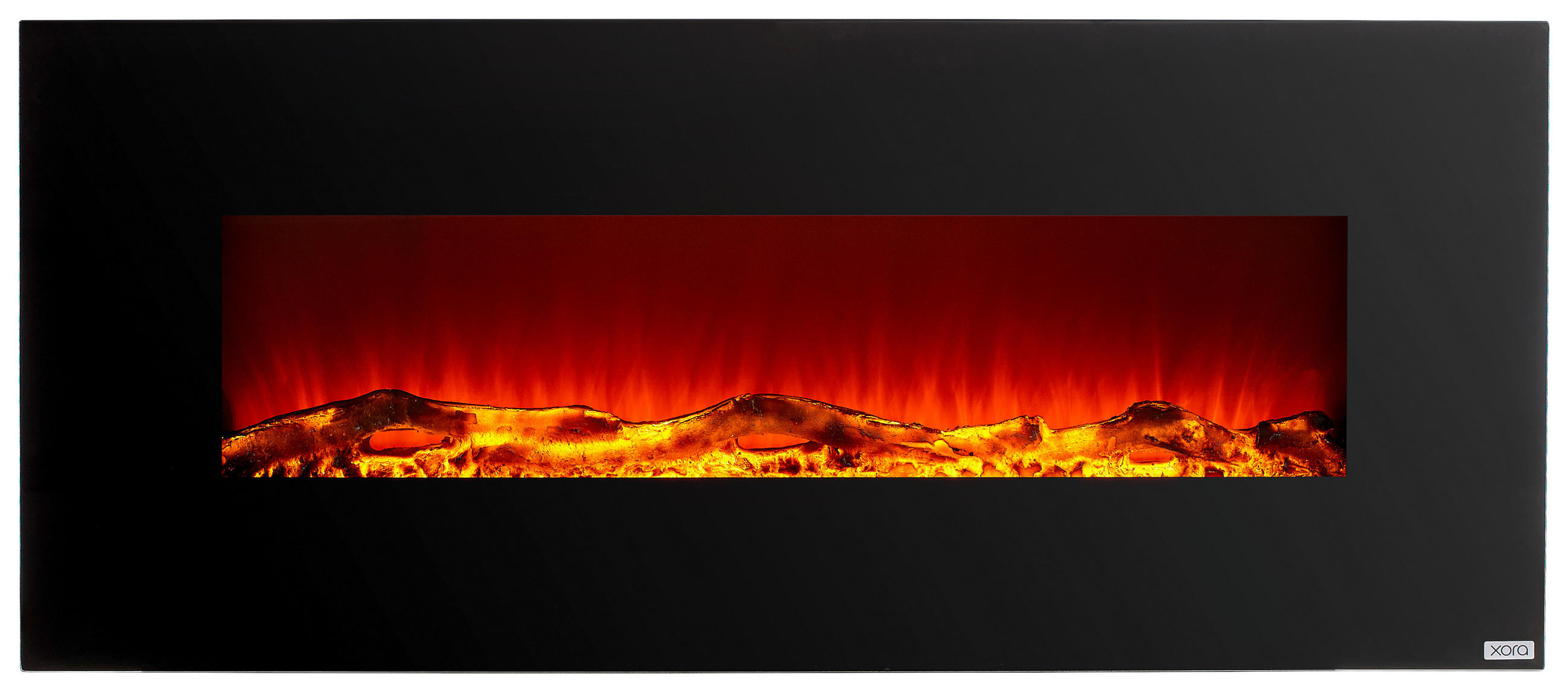 ELEKTROKAMIN - Schwarz, Design, Glas/Kunststoff (128/55/14cm) - Xora