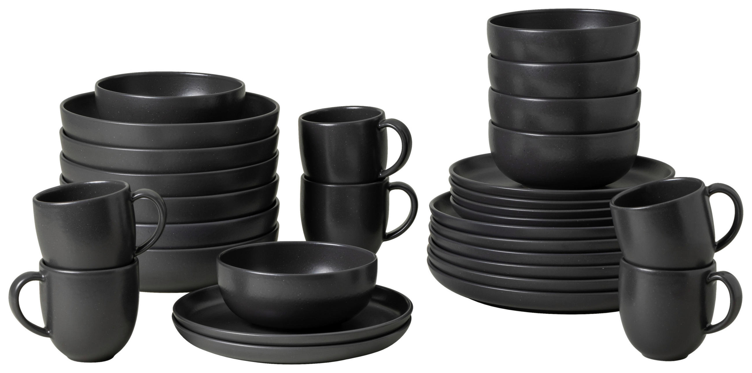 KOMBISERVICE Anthrazit PACIFICA 30-teilig 6 Personen  - Anthrazit, Basics, Keramik - Costa Nova