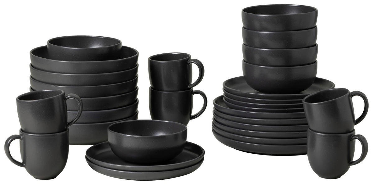 KOMBISERVICE Anthrazit PACIFICA 30-teilig 6 Personen  - Anthrazit, Basics, Keramik - Costa Nova