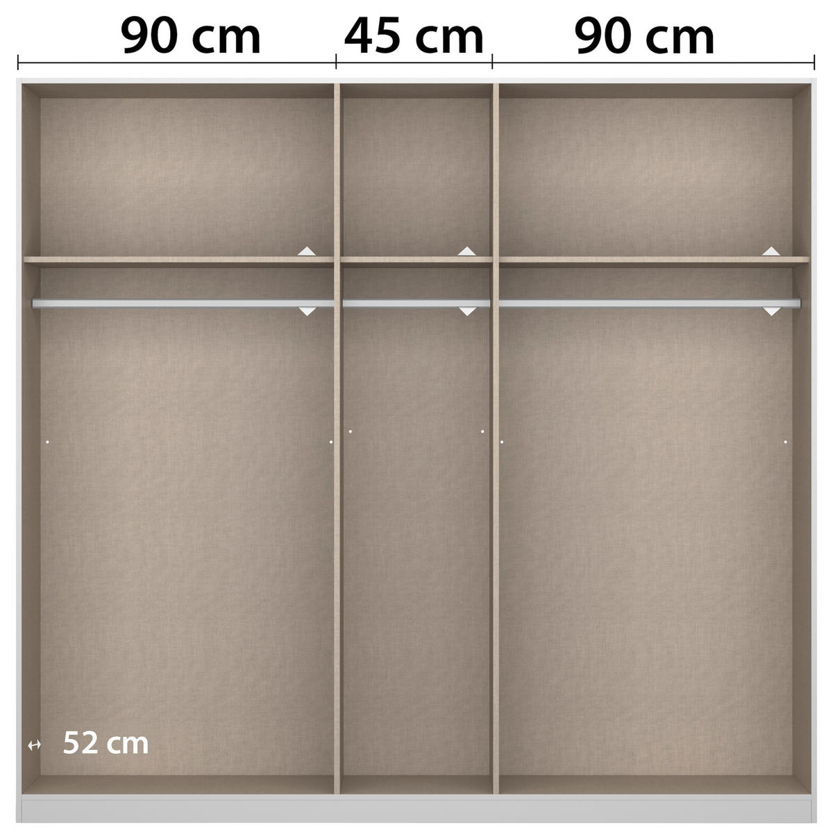 DREHTÜRENSCHRANK in Champagner, Eiche Artisan  - Champagner/Eiche Artisan, Modern, Glas/Holzwerkstoff (225/210/54cm) - Rauch Möbel