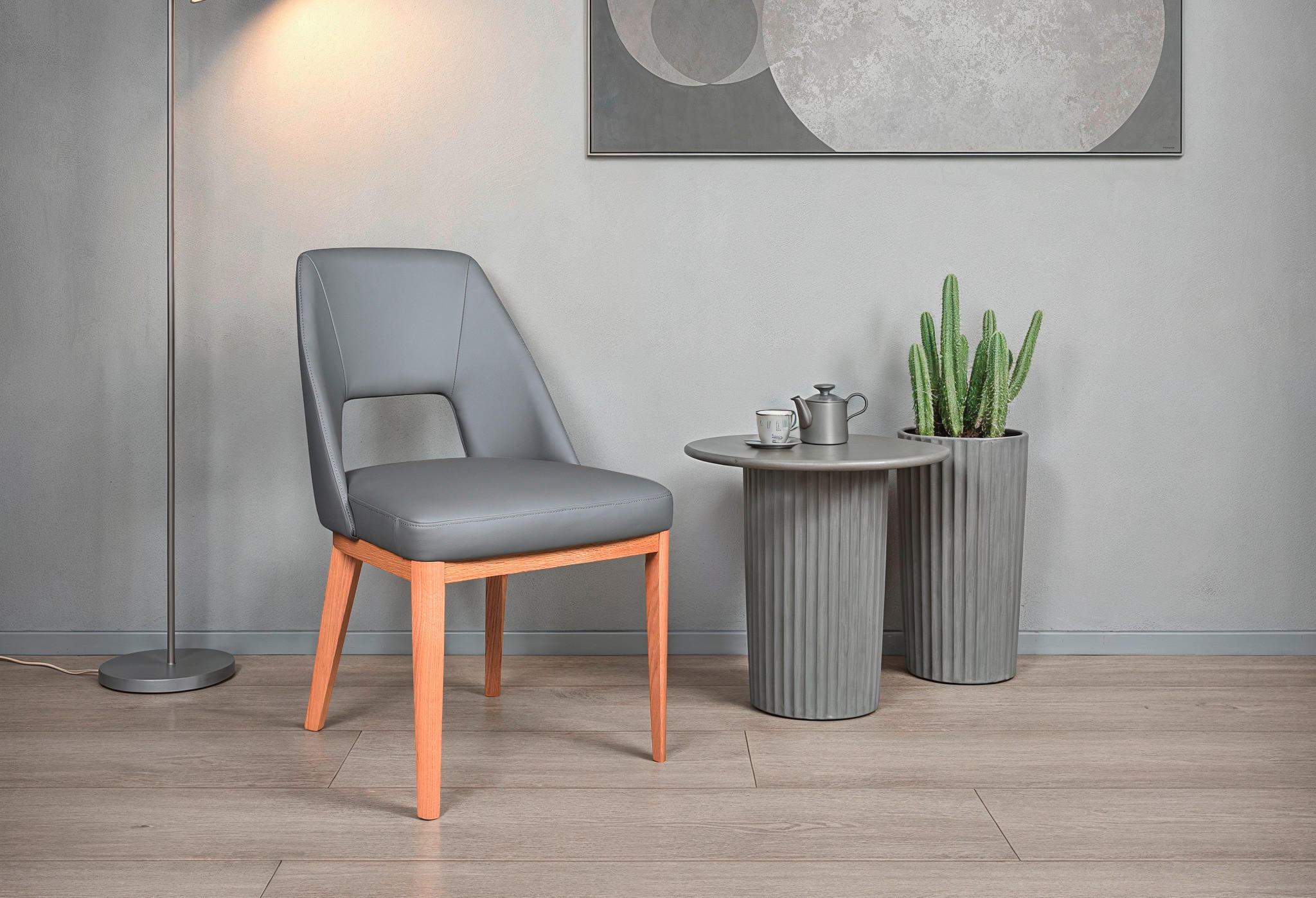 STUHL  in Echtleder pigmentiert  - Konventionell, Leder/Holz (51/88/58cm) - Livetastic