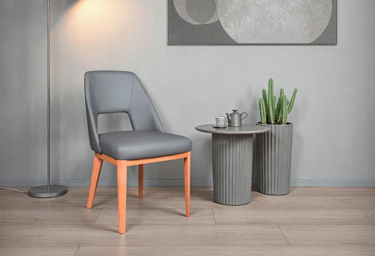 ŽIDLE,  - Konvenční, dřevo/kůže (51/88/58cm) - Livetastic