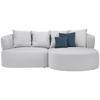 ECKSOFA in Plüsch Hellgrau  235/166 cm  - Hellgrau/Schwarz, MODERN, Kunststoff/Textil (235/166cm) - Hom`in