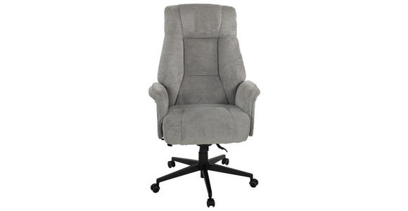 CHEFSESSEL Webstoff Grau, Schwarz  - Schwarz/Grau, KONVENTIONELL, Kunststoff/Textil (68/113-121/68cm) - Venda