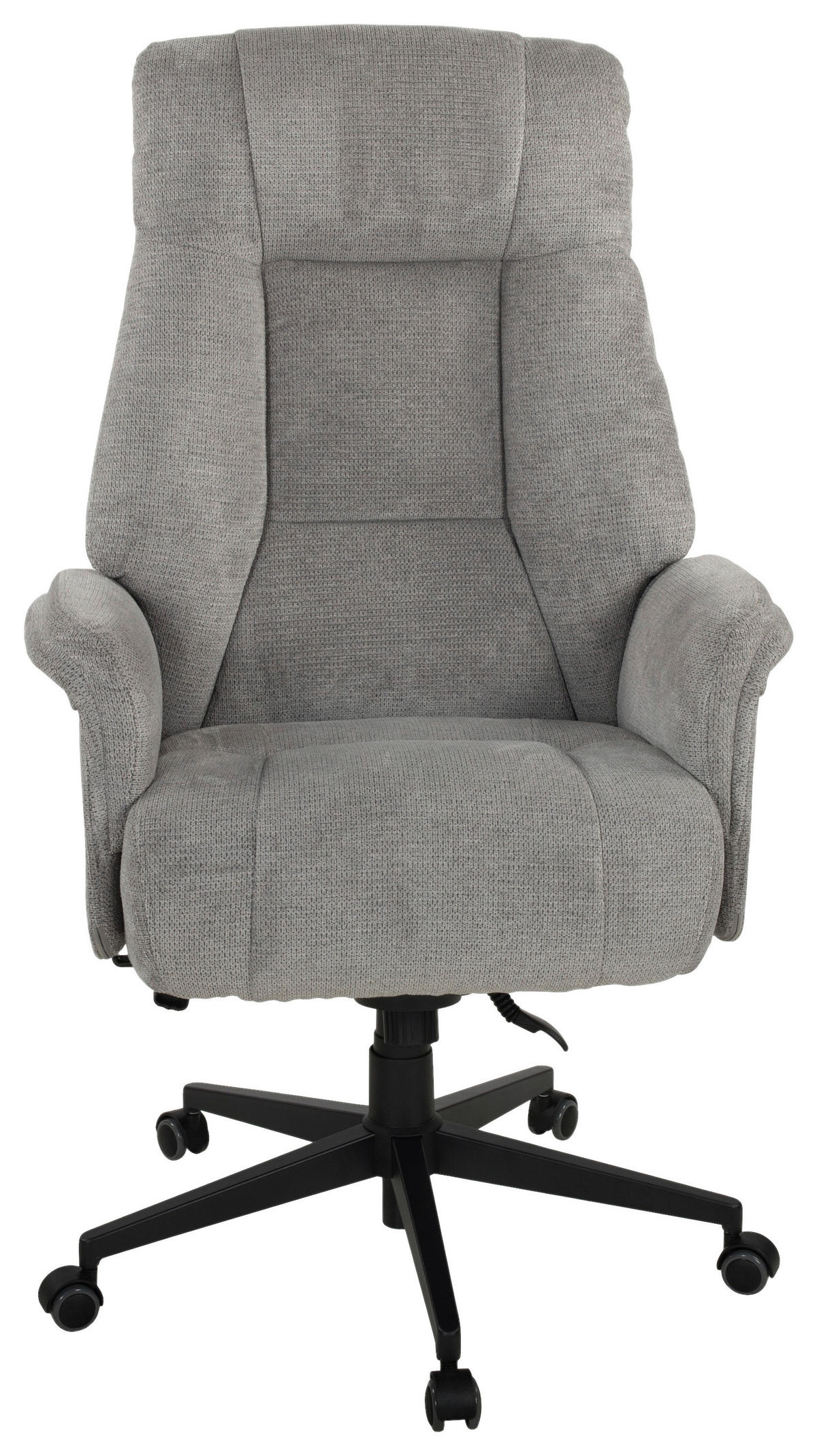 CHEFSESSEL Webstoff Grau, Schwarz  - Schwarz/Grau, KONVENTIONELL, Kunststoff/Textil (68/113-121/68cm) - Venda